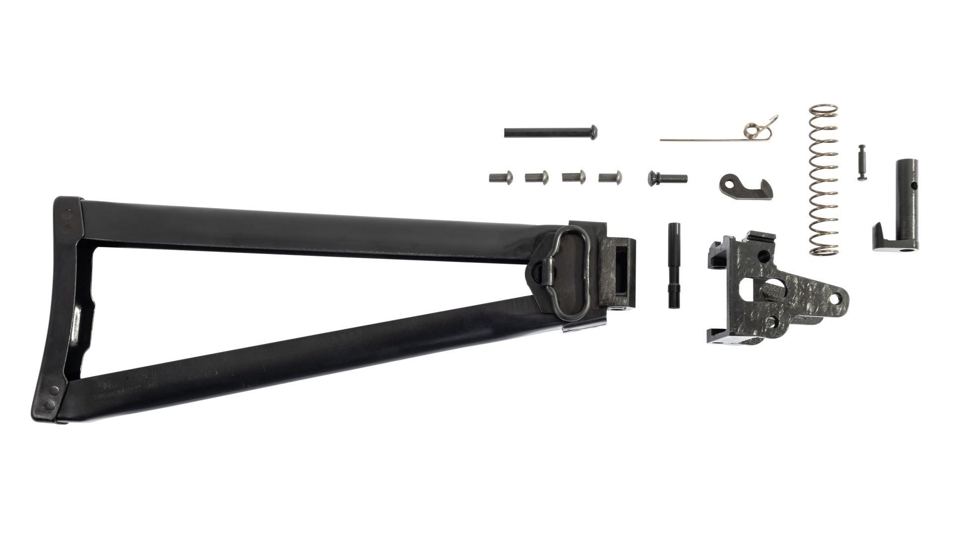 MSR Left-side folding metal buttstock for stamped receiver w/ attaching hardware & rear block 5.5mm