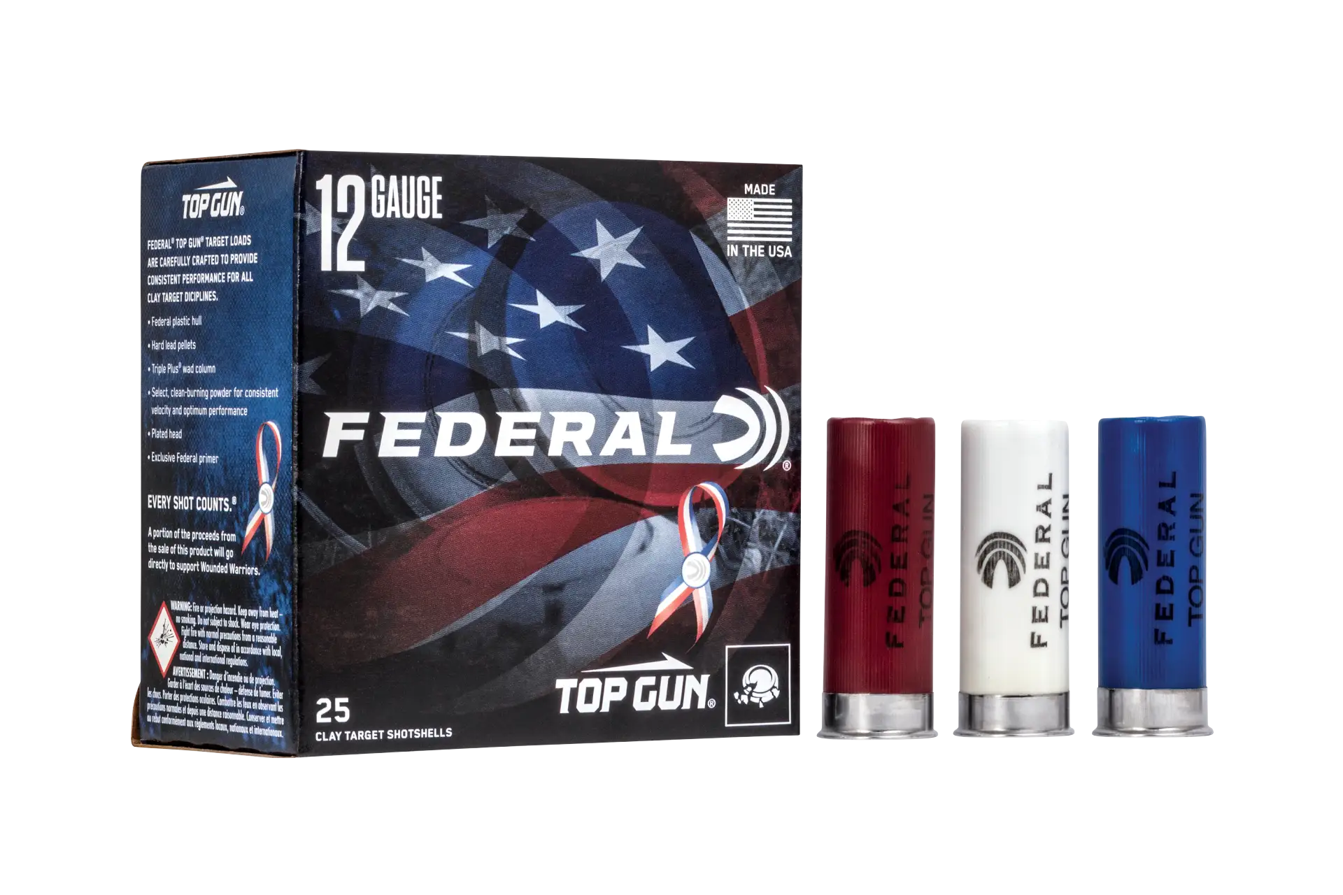 Federal Premium Top Gun USA 250th Edition 12 Gauge 2.75" 1 1/8oz #8 Shotgun Ammo - 25 round box