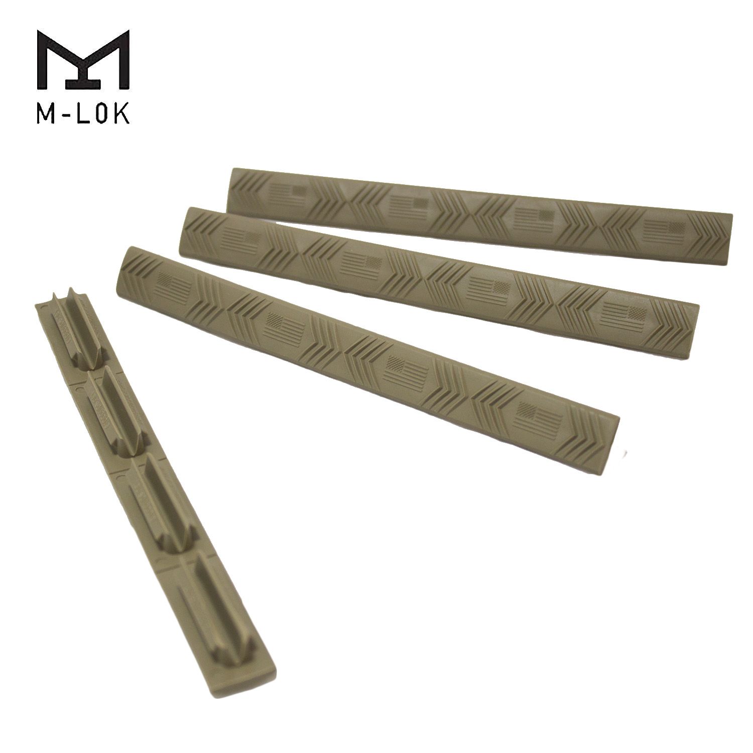 Ergo 4-Slot M-LOK WedgeLok American Flag Rail Cover 4PK Dark Earth 4332-4PK-FLAG-DE