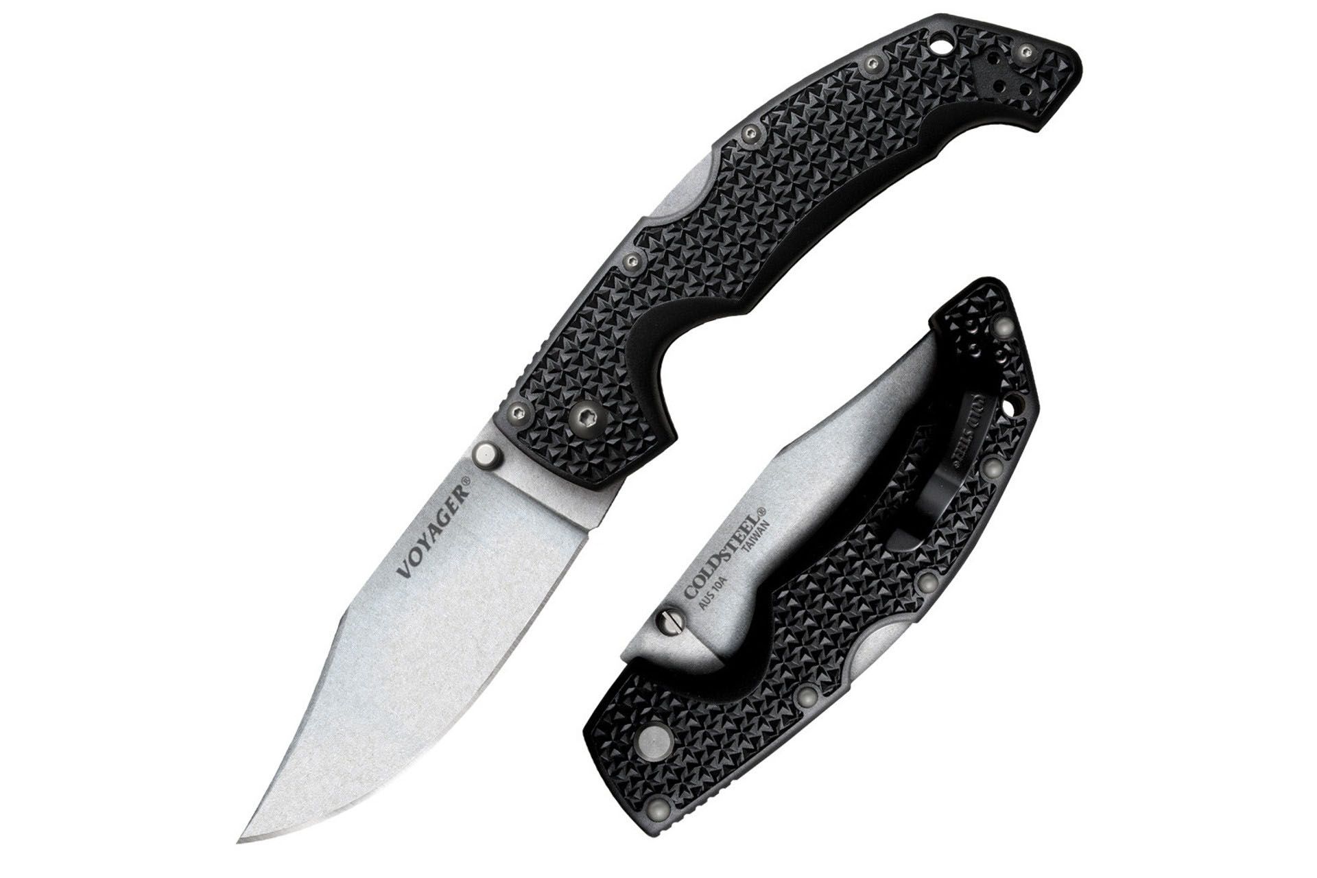 VOYAGER LARGE CLIP POINT - PLAIN EDGE AUS10A STEEL