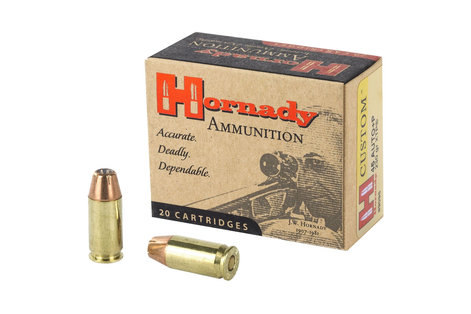 Hornady 9096 Custom 45 ACP +P 230 GR XTP Jacket Hollow Point Handgun Ammo - 20 Rounds