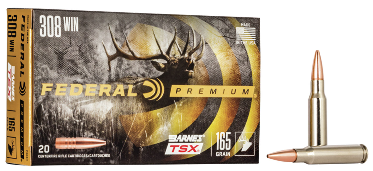 Federal Ammunition 308 Win 165 GR Barnes TSX Rifle Ammo - 20 Rounds