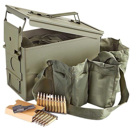 PMC 223AMB Bronze 223 Rem 55 gr Full Metal Jacket *Includes Ammo Can & Bandoleer Rifle Ammo - 840 Rounds
