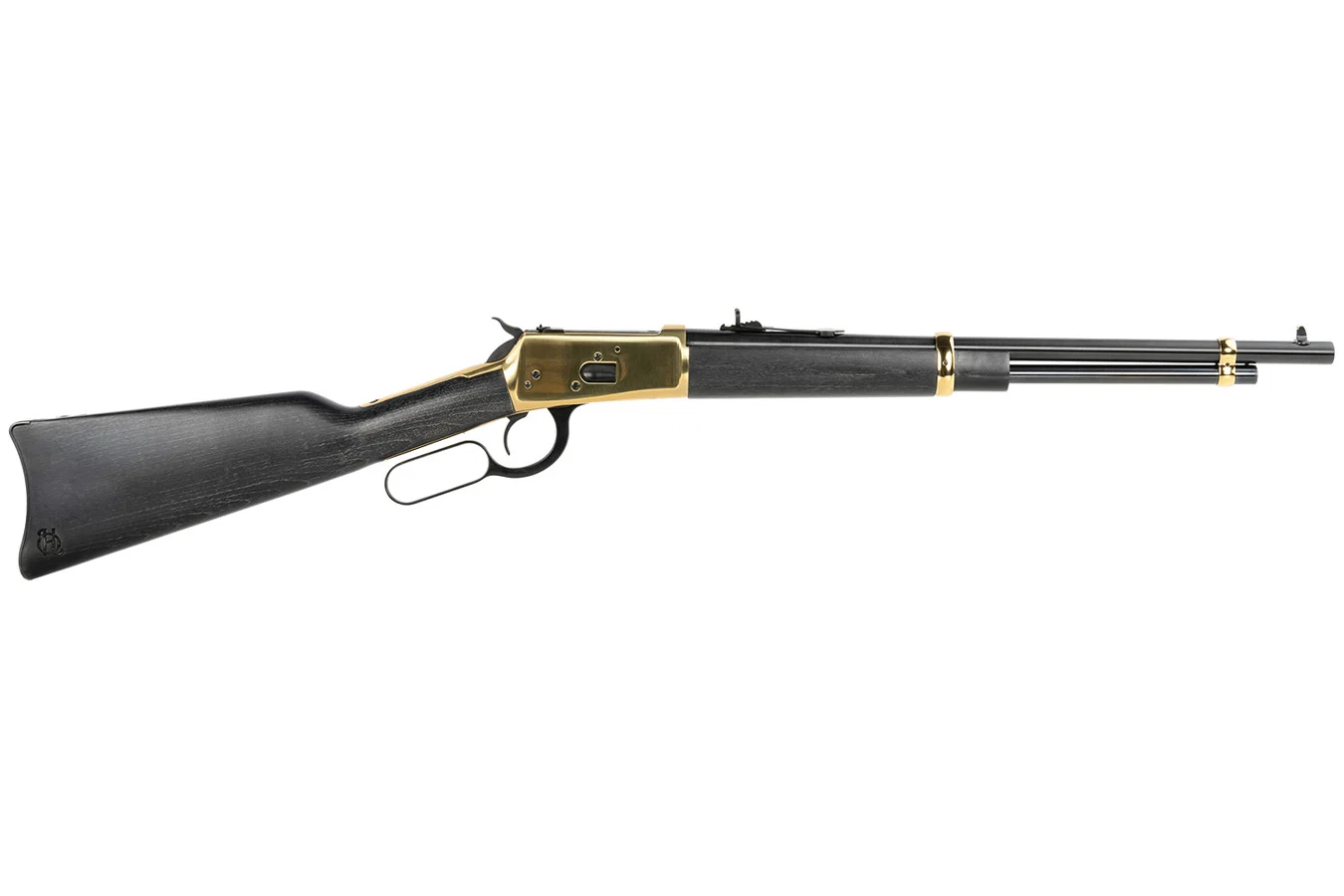Heritage Mfg 92 357 Mag 8+1 18" Black Steel Barrel, Gold PVD Stainless Steel Receiver, Black Fixed Wood Stock
