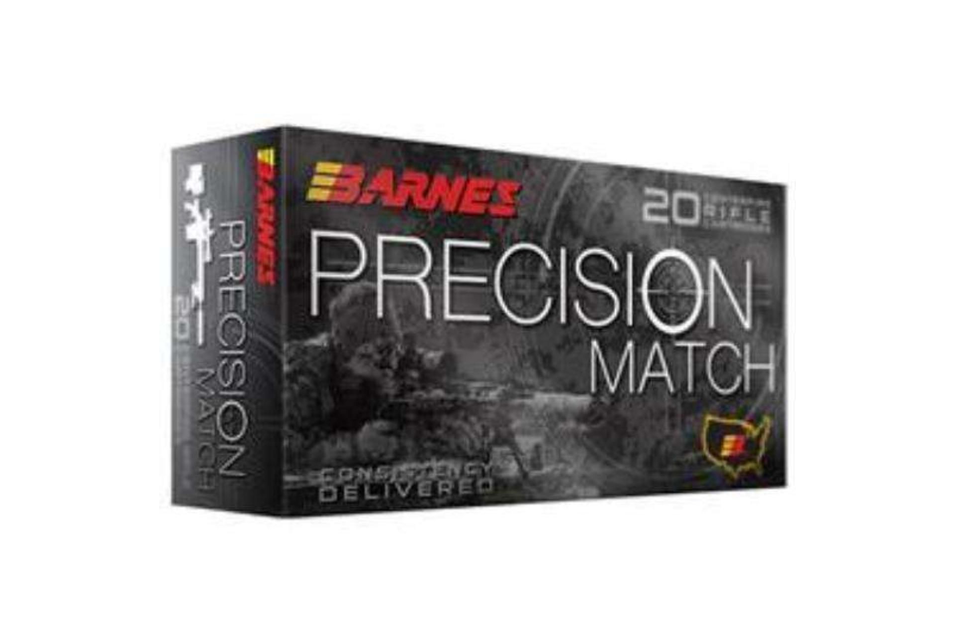 Barnes Bullets 30848 Precision Match 5.56x45mm NATO 85 gr OTM Boat Tail Rifle Ammo - 20 Rounds