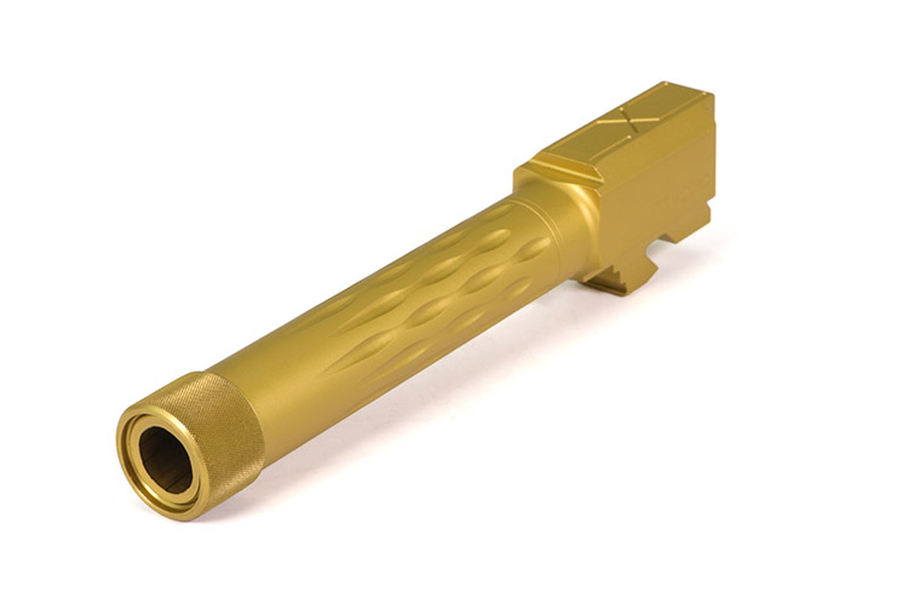Faxon Firearms FAXON Firearms For GLOCK 19 Flame Fluted Barrel Threaded TIN PVD 1:10 Twist