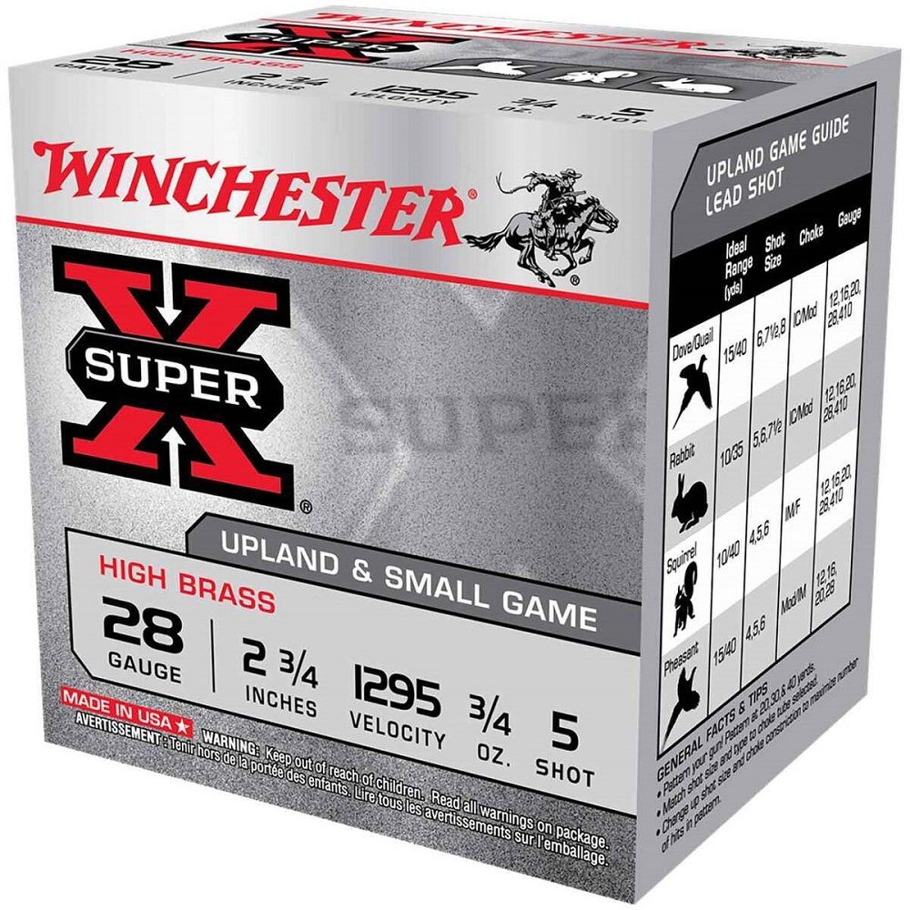 WINCHESTER 28G SPR X UPLAND #5 3/4OZ Shotgun Ammo - 25 Rounds