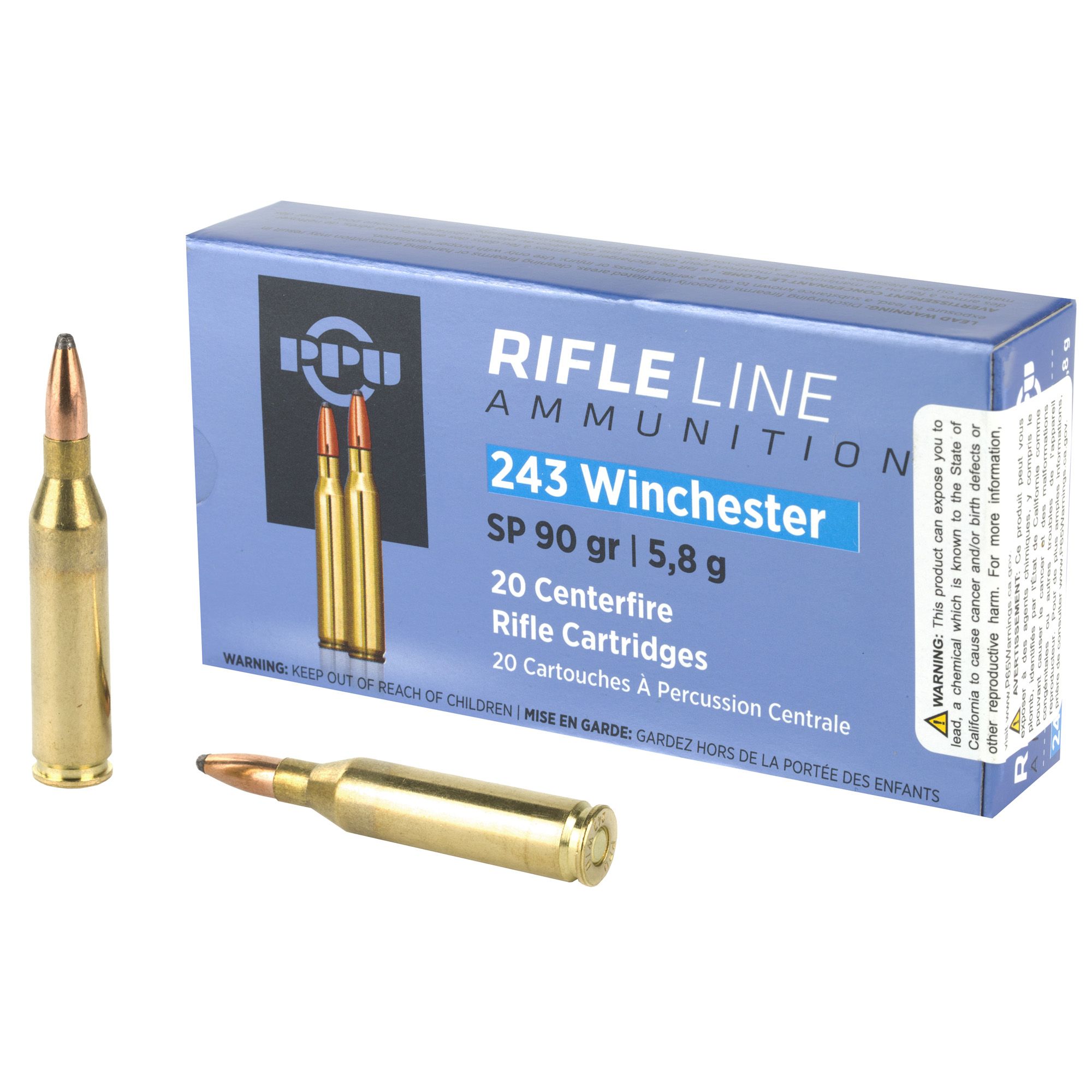 Prvi Partizan Rifle 243 Win 90 Grain Soft Point Rifle Ammo - 20 Rounds