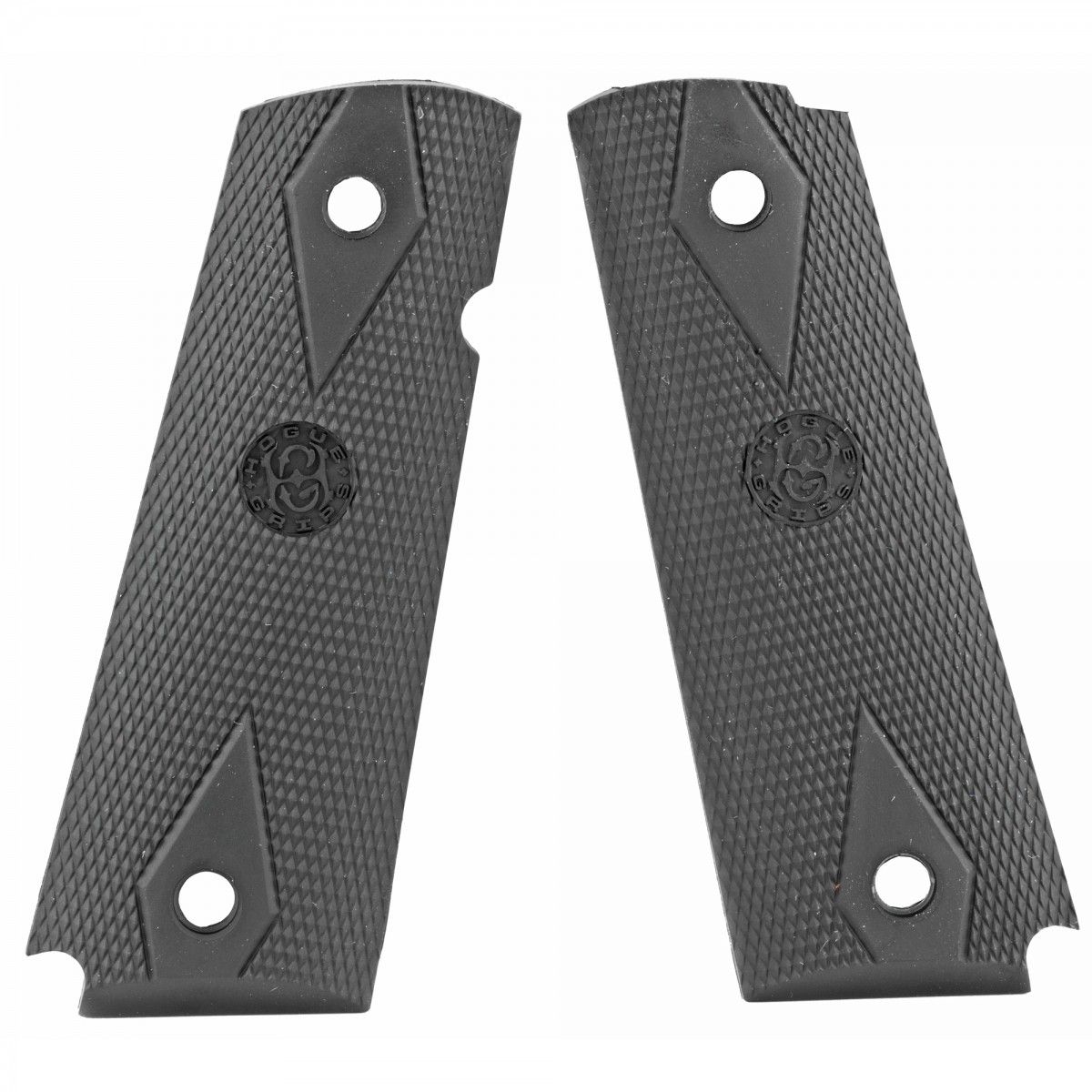 Hogue 45010 OverMolded Grip Panels Black Rubber for 1911 Government