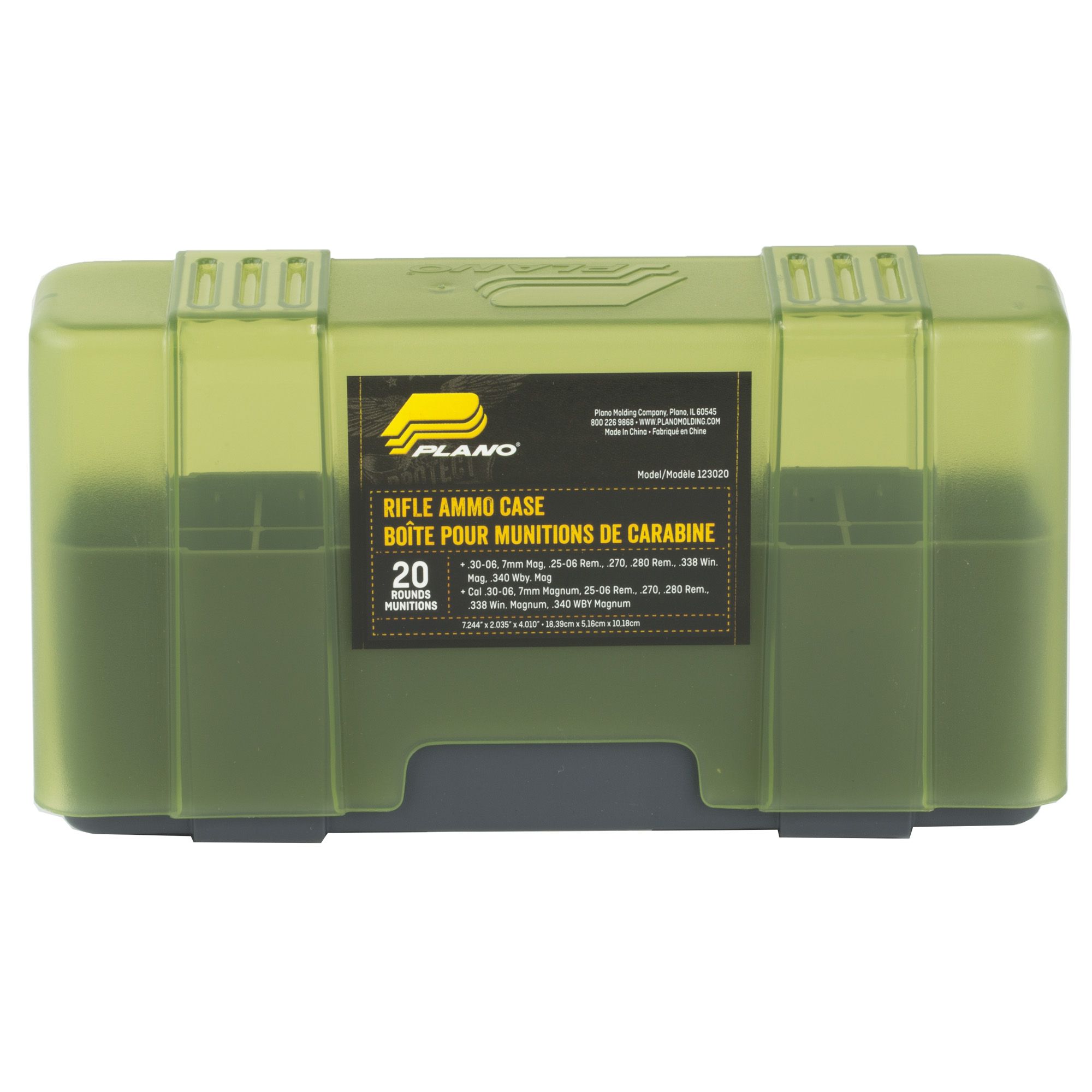 Plano 123020 Rifle Ammo Case - 7mm Magnum OD Green/Transparent Green