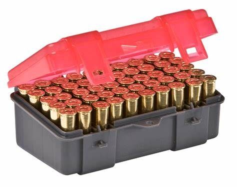 Plano 122550 Handgun Ammo Case - .38 Special, Dark Gray/Transparent Rose