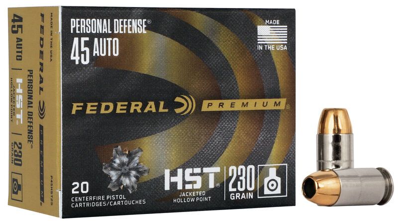 Federal Ammunition Premium HST .45 ACP 230Gr HP Ammo Handgun Ammo - 200 Rounds