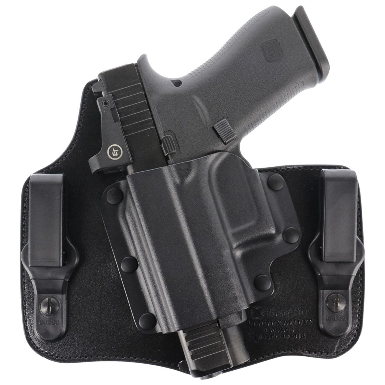 Galco KT801RB KingTuk Deluxe IWB Black Kydex/Leather Compatible w/For Glock 43/43X/Springfield Hellcat Pro UniClip Mount Left Hand