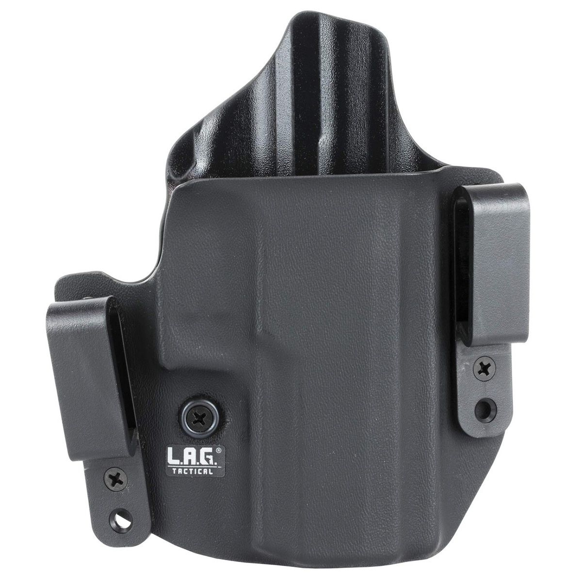 L.A.G. Tactical Inc. Defender Series OWB/IWB Holster Fits SIG P320 Compact 9/40 Kydex Right Hand Black Finish