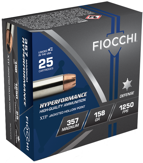 Fiocchi 357XTP25 Hyperformance 357 Mag 158 gr Hornady XTP Hollow Point Handgun Ammo - 25 Rounds