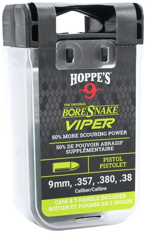 Hoppes The BoreSnake Viper Den with Case & T-Handle - Pistol & Revolver 44, .45 Caliber