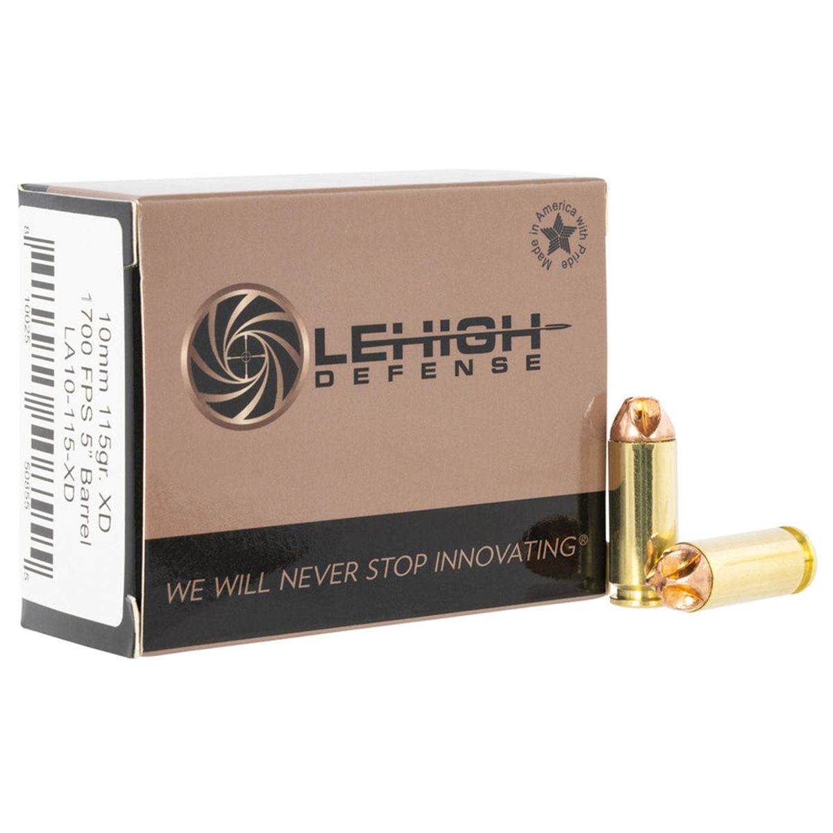 Lehigh Defense LA10115XD Xtreme Defense 10mm Auto 115 gr Lehigh Defense XD FMT Handgun Ammo - 20 Rounds