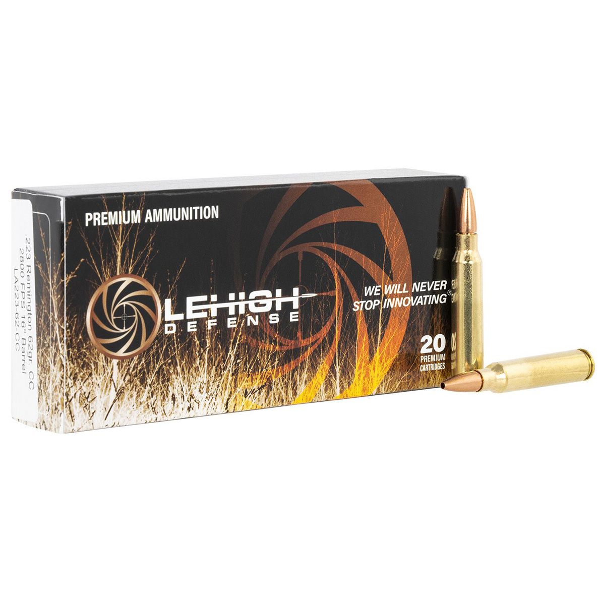 Lehigh Defense LA22362CC Controlled Chaos 223 Rem 62 gr Lehigh Defense Controlled Chaos Rifle Ammo - 20 Rounds
