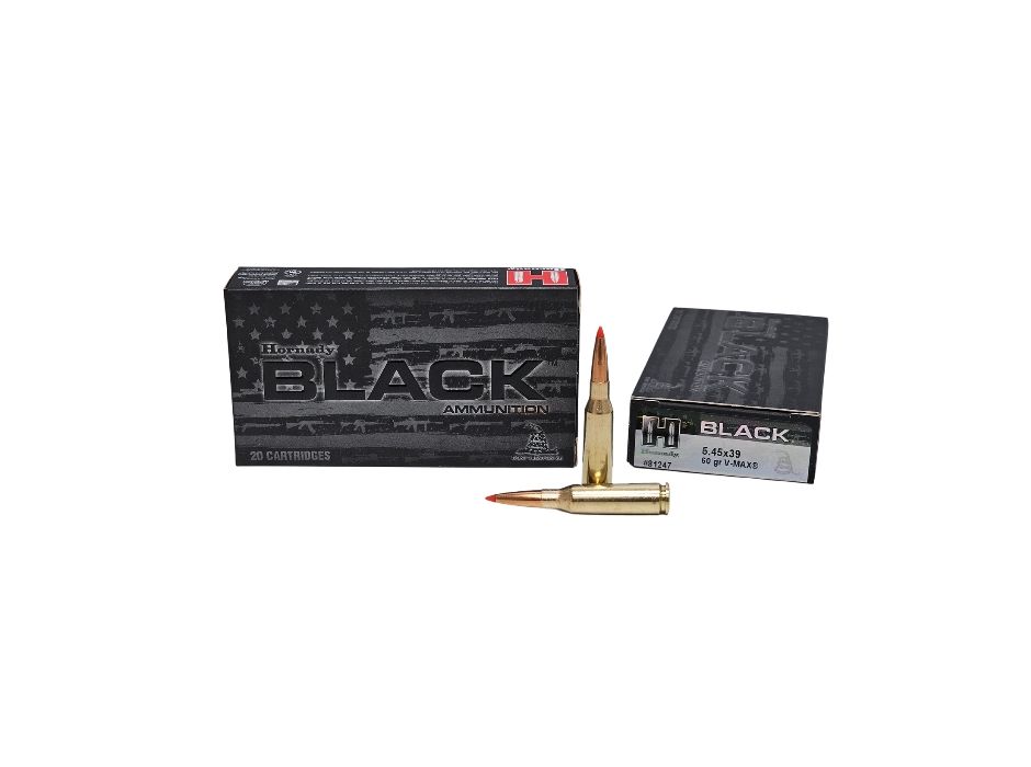 Hornady 81247 BLACK Ammo 5.45X39 60 Grain V-Max Rifle Ammo - 20 Rounds