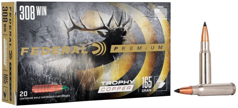 Federal P308TC2 Premium 308 Win 165 gr Trophy Copper (TC) Rifle Ammo - 200 Rounds