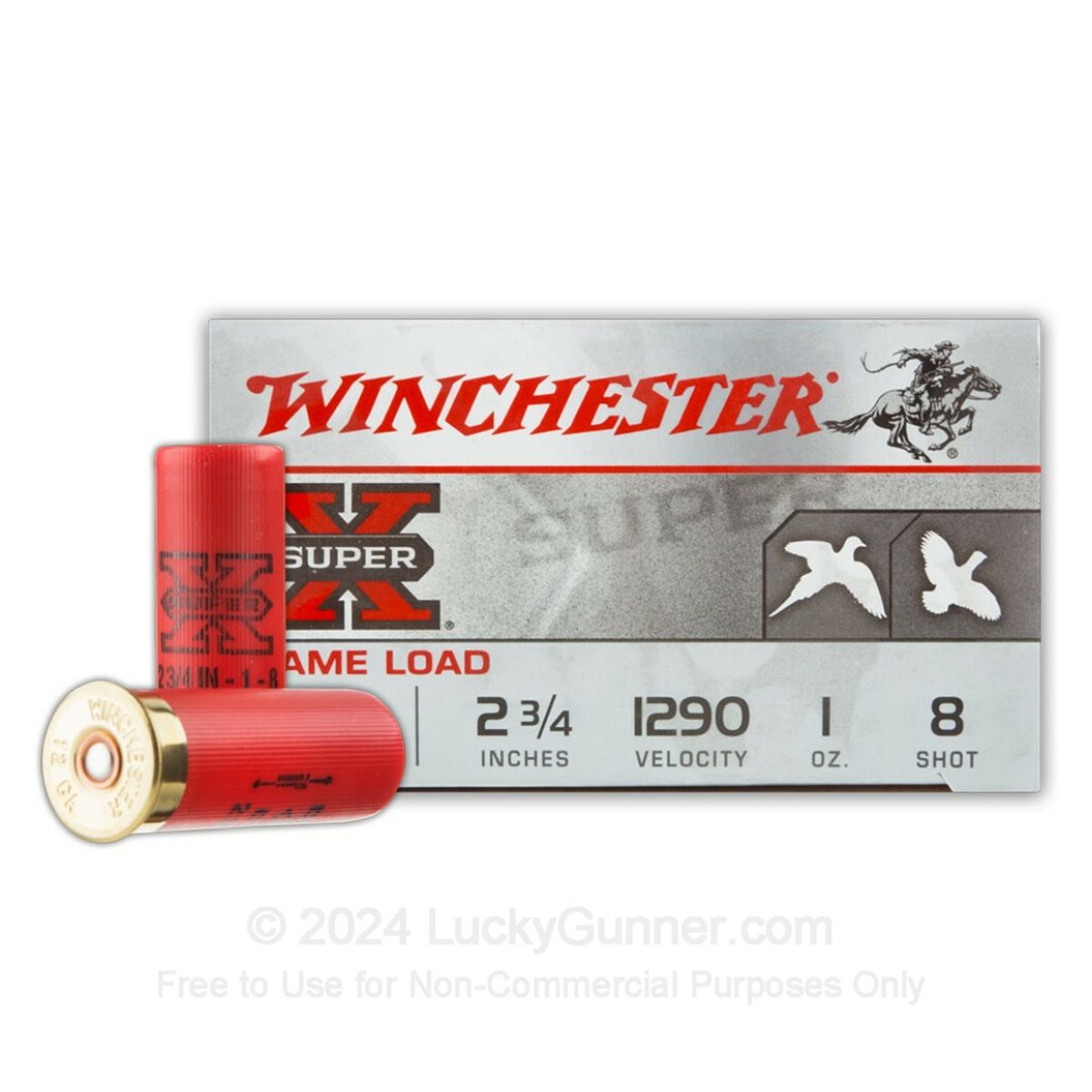 Winchester XU128 Super-X Game Load Ammunition 12 Gauge 2-3/4" 1 oz #8 Shot Shotgun Ammo - 250 Rounds