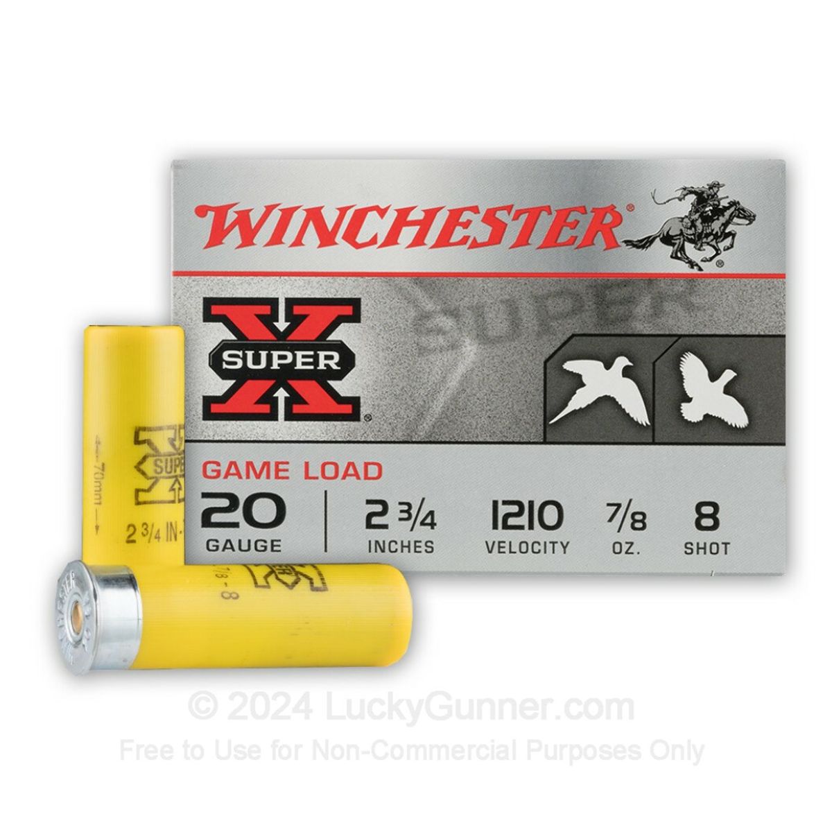Winchester XU208 Super-X Game Load Ammunition 20 Gauge 2-3/4" 7/8 oz #8 Shot Shotgun Ammo - 250 Rounds