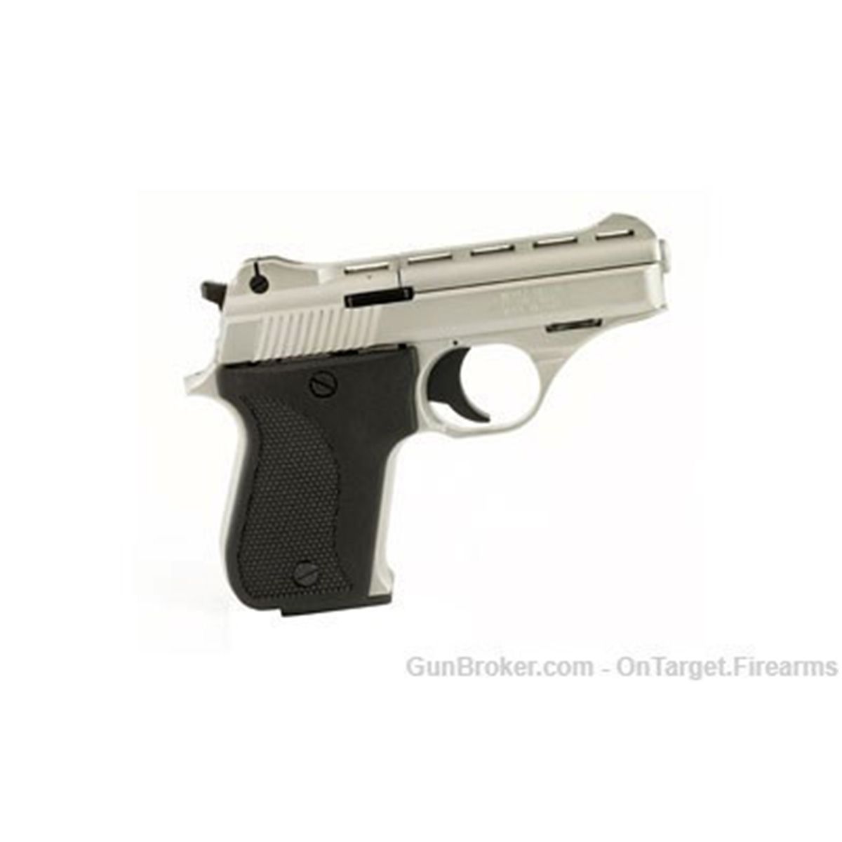 Phoenix, HP25A, Single Action Only, Semi-automatic, Metal Frame Pistol, Compact, 3" 25 ACP, Alloy, Nickel Finish, Silver, Plastic Grips, Fixed Sights, 9 Rd