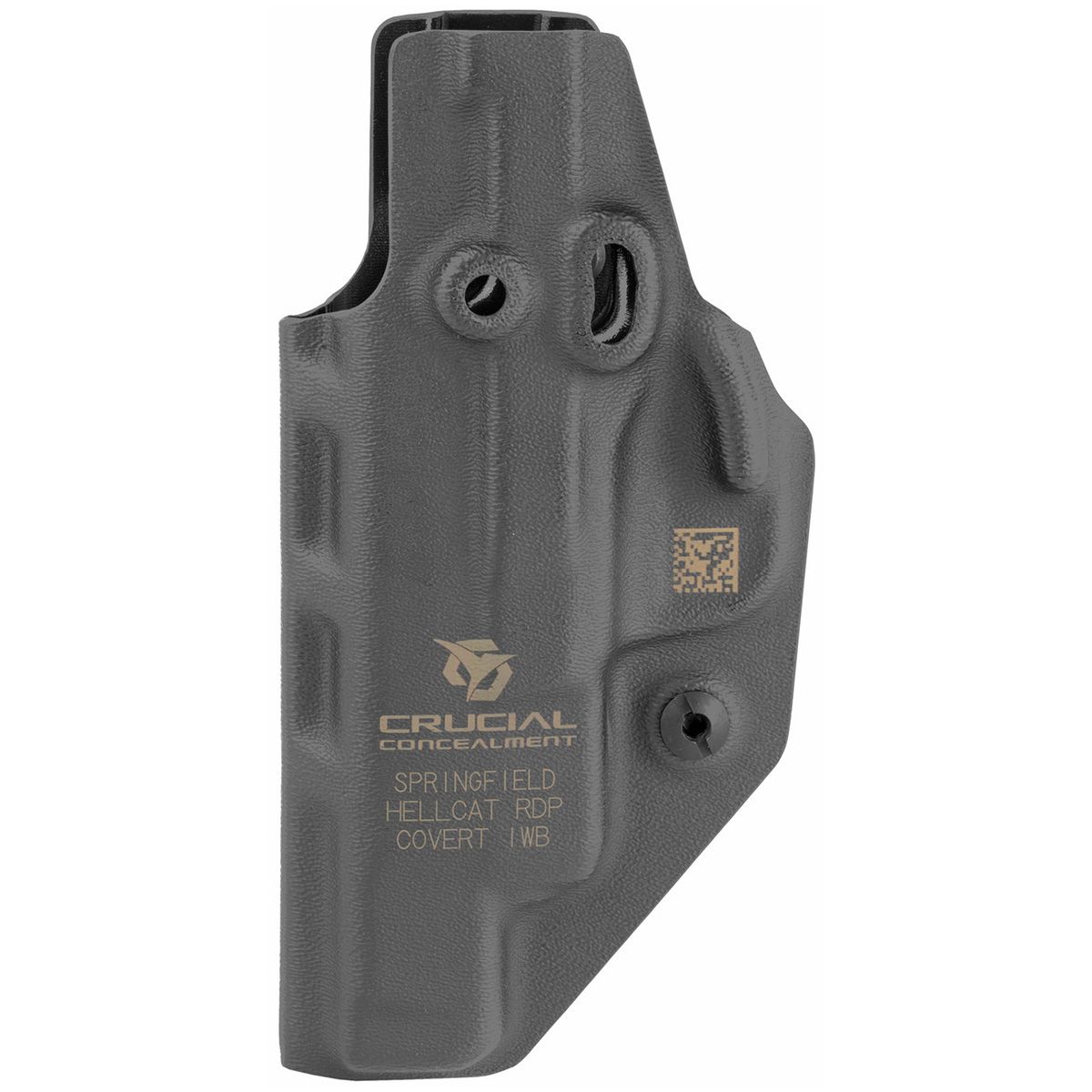 Crucial Concealment, Covert IWB, Inside Waistband Holster, Ambidextrous, Kydex, Black, Fits Springfield Hellcat RDP