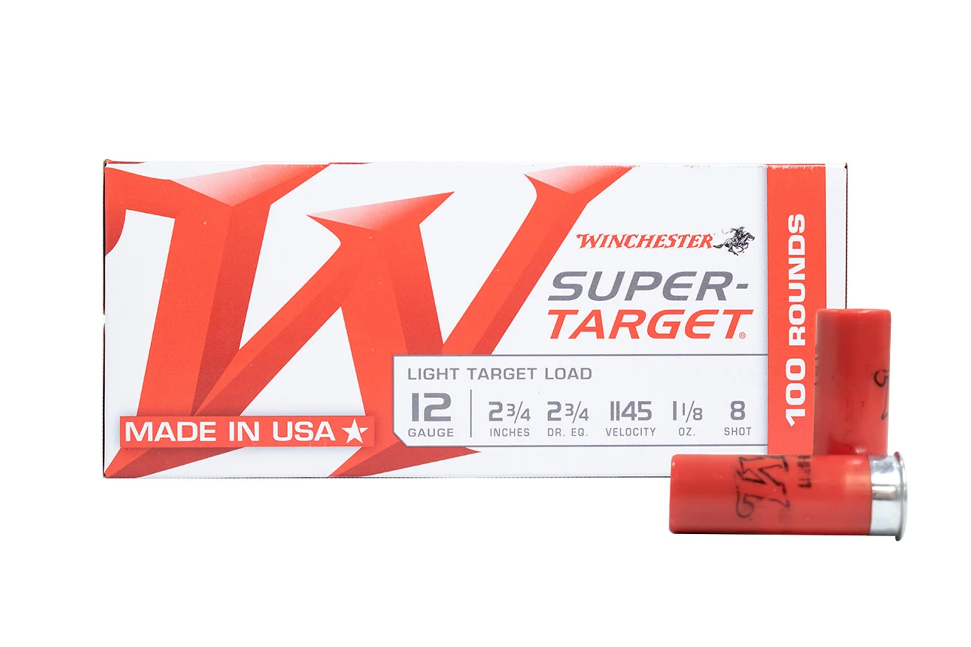 Winchester Ammo TRGT128VP Super-Target Light Target 12 Gauge 2.75" 1 1/8 oz 8 Shot 200 Rd-CASE