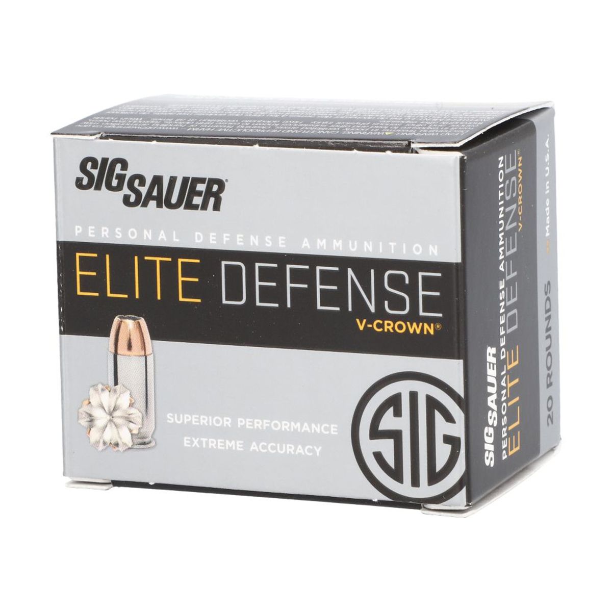 SIG Sauer E357M-20 Ammo 357Mag 125Gr Elite V-Crown Jhp 200 Rd