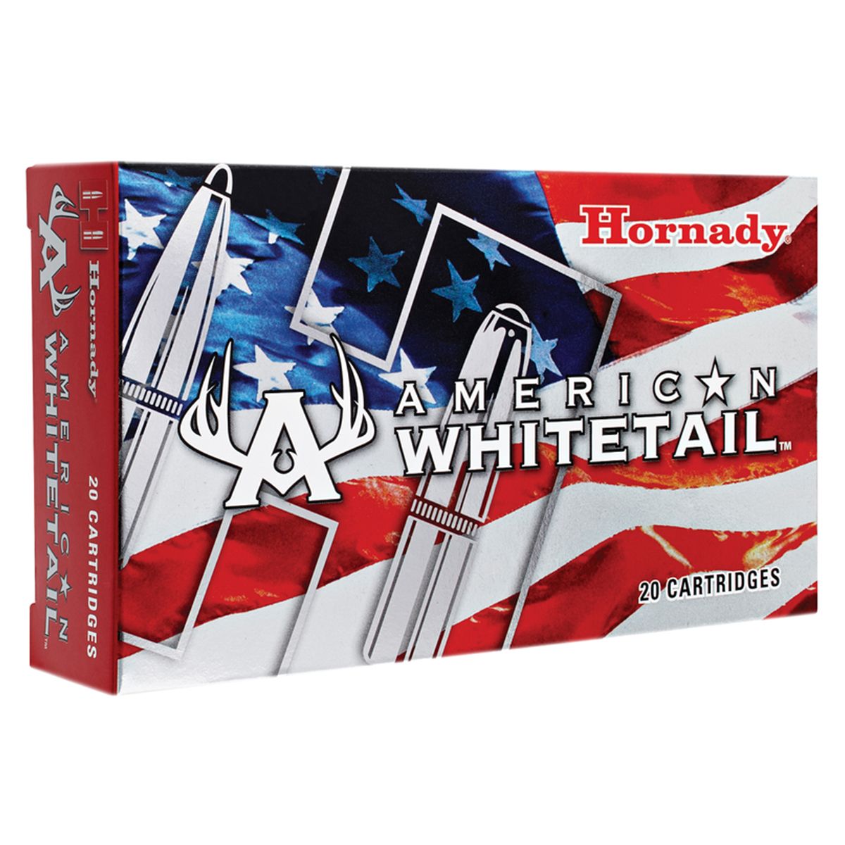 Hornady 8057 American Whitetail 7mm-08 Remington Ammo 139 Grain Interlock Spire Point Rifle Ammo - 20 Rounds