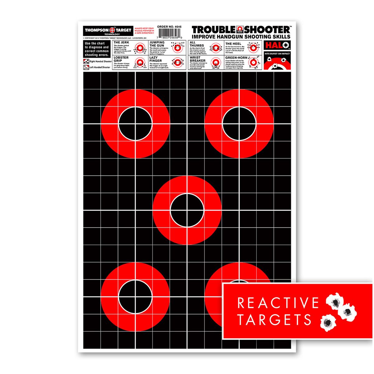 Thompson HALO Trouble-Shooter Diagnostic Reactive 12.5"x19" Targets - 5 Pack