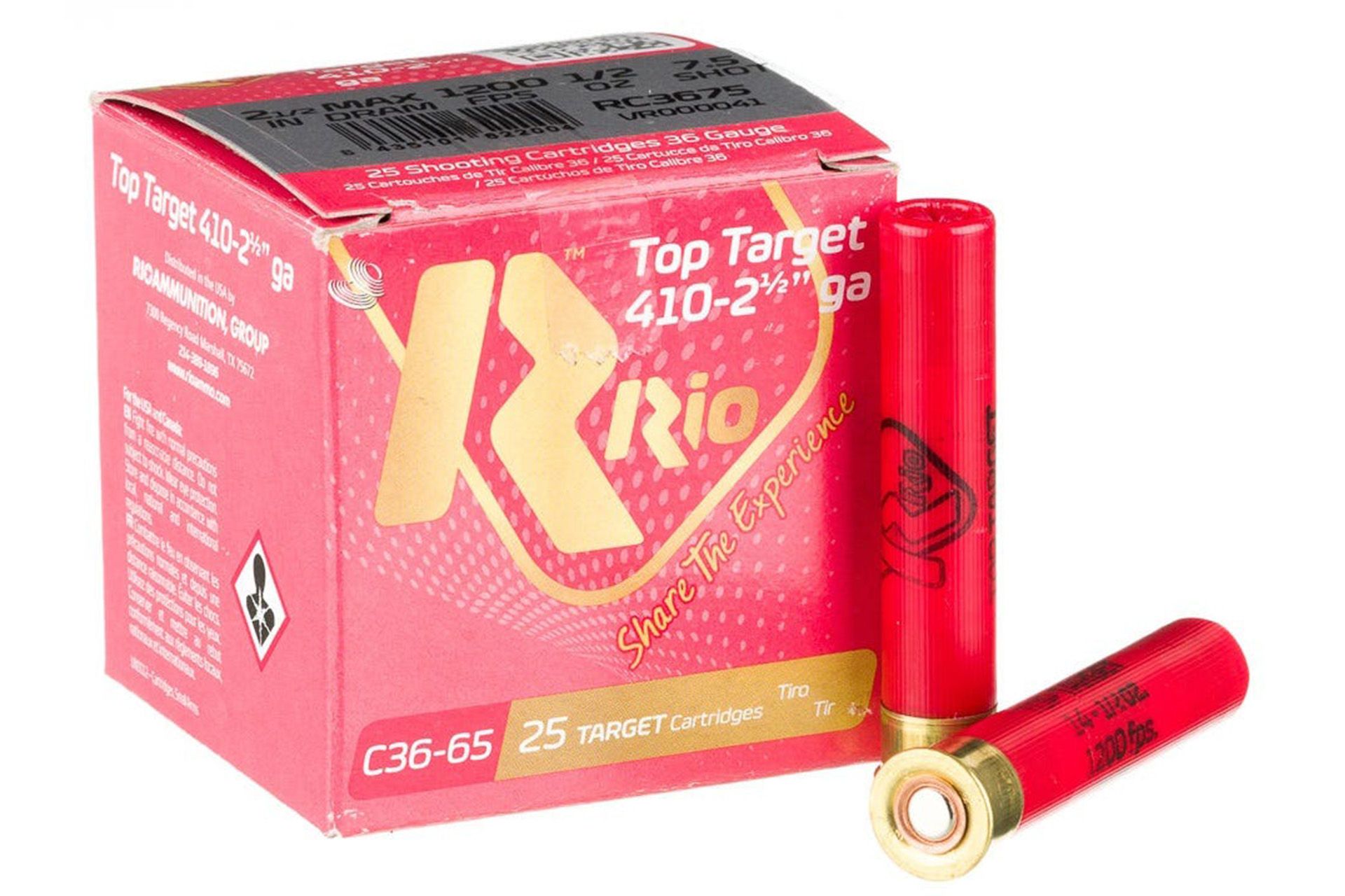 Rio Ammunition RC368 Top Target Training 410Gauge 2.50" 1/2oz 8Shot 25/10