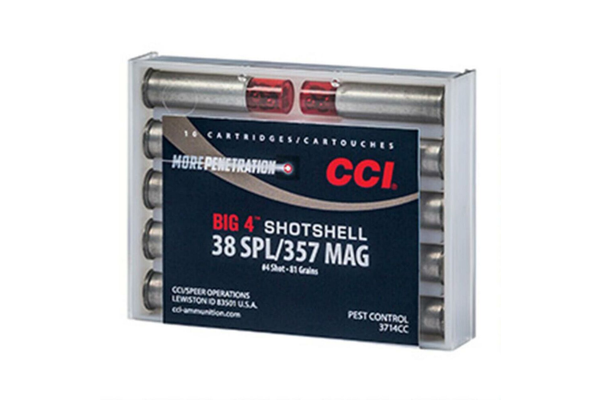 CCI 3714CC Pest Control Big 4 Shotshell .357 Magnum/ .38 Special 84 Grain Shotshell - 10 Rd