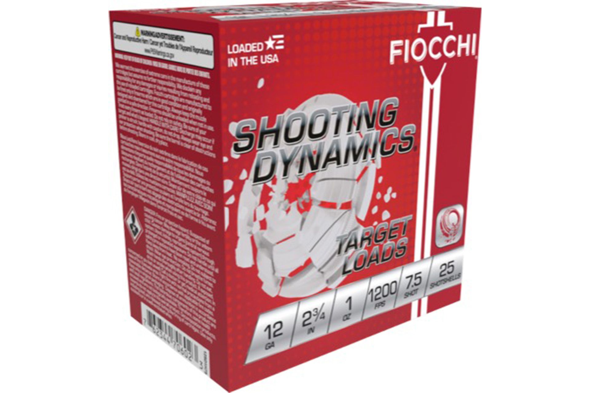 Fiocchi 12SD1H75 Shooting Dynamics Target 12 Gauge 2.75" 1 oz 1165 fps 7.5 Shot Shotgun Ammo - 250 round case