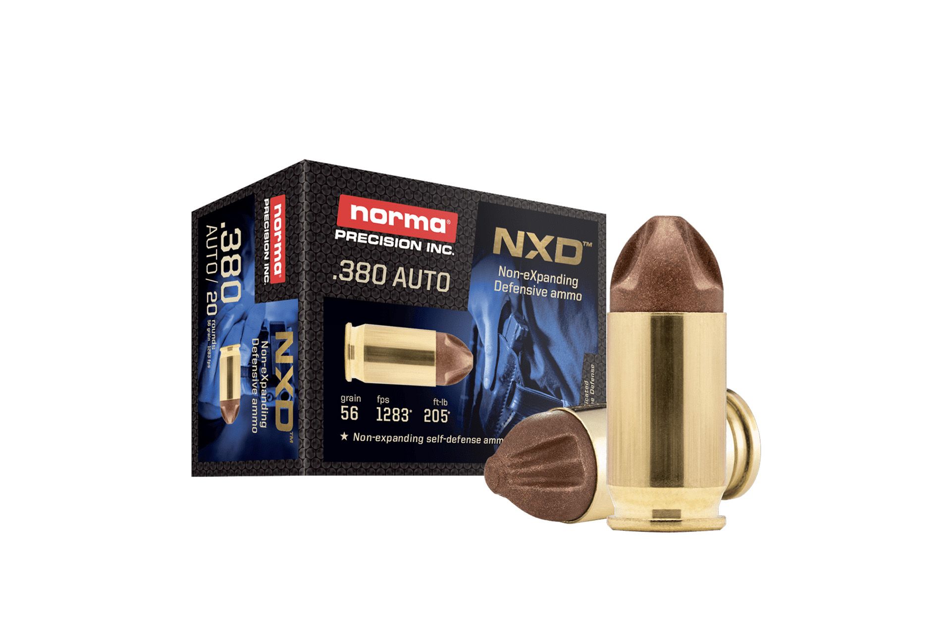 Norma 611040020 Self Defense .380 ACP, 85gr, Non-eXpanding Defensive, 20rd Box