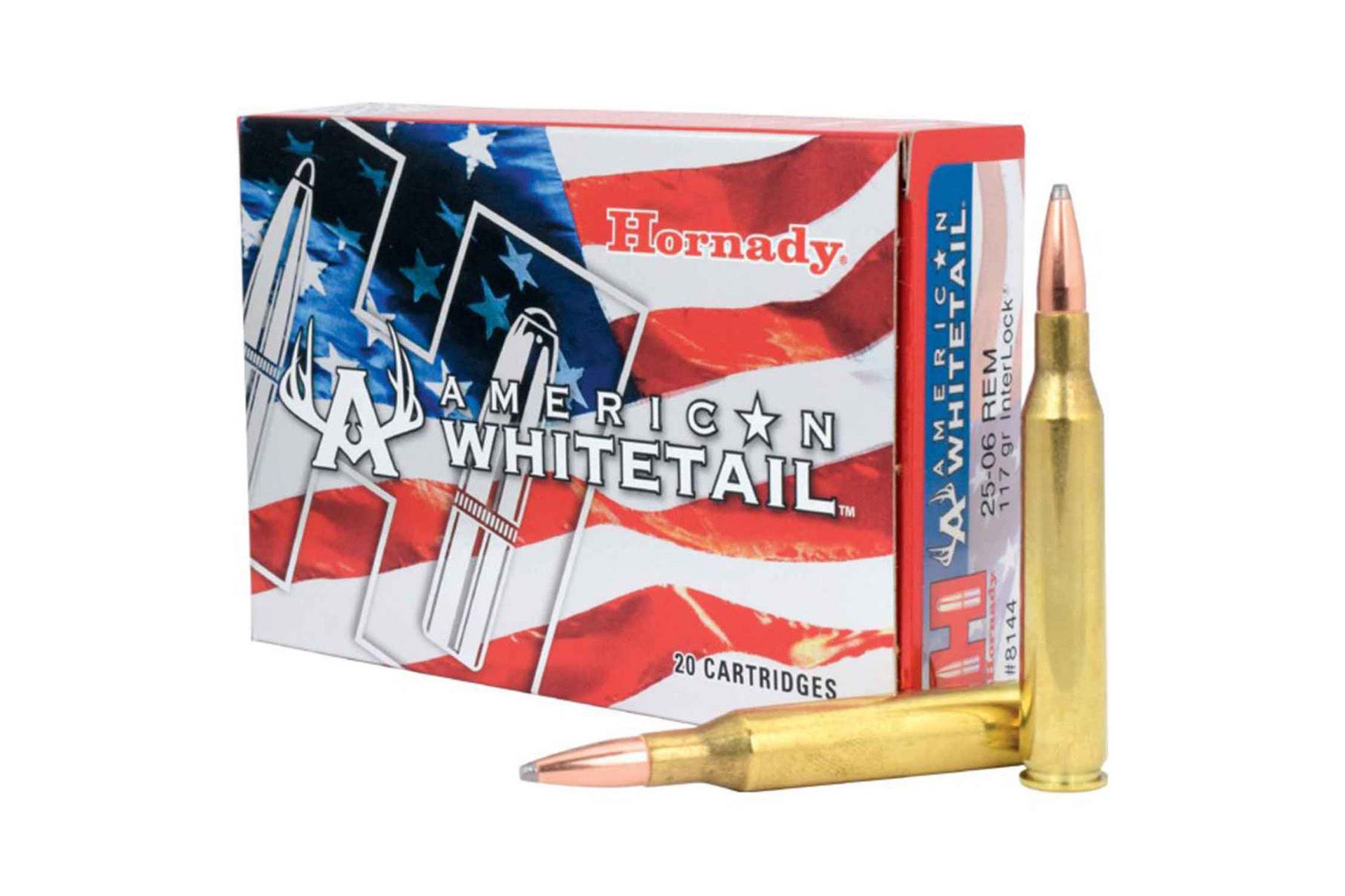 Hornady 8144 American Whitetail .25-06 Remington 117 Grain InterLock Boat-Tail SP Centerfire Rifle Ammunition