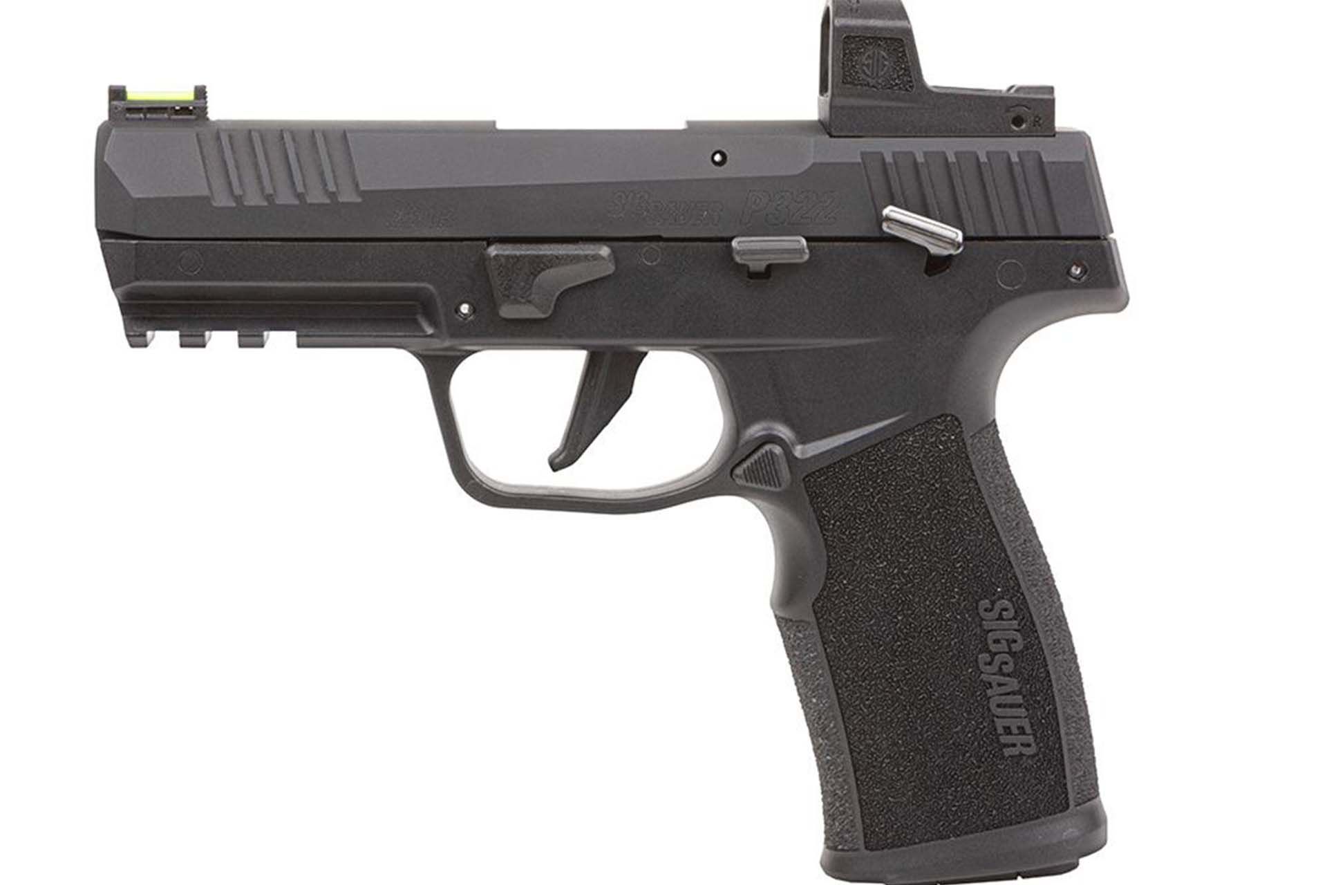 Sig Sauer P322 22 Lr 4In Nitron Blk Sao Adj Fiber Optic Sights Polymer Grip (2) 20Rd Poly Mag Romeo Zero