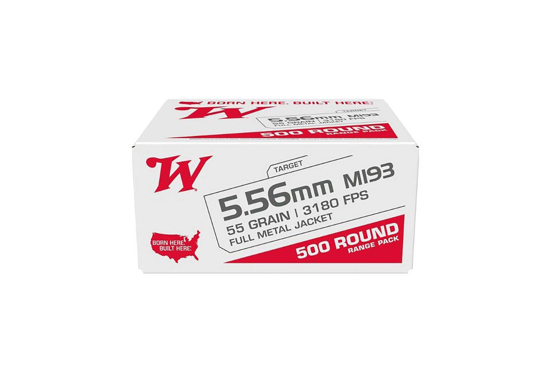 Winchester SGM193500 5.56x45mm NATO M193 Ammo 55 Grain FMJ 500 Rounds
