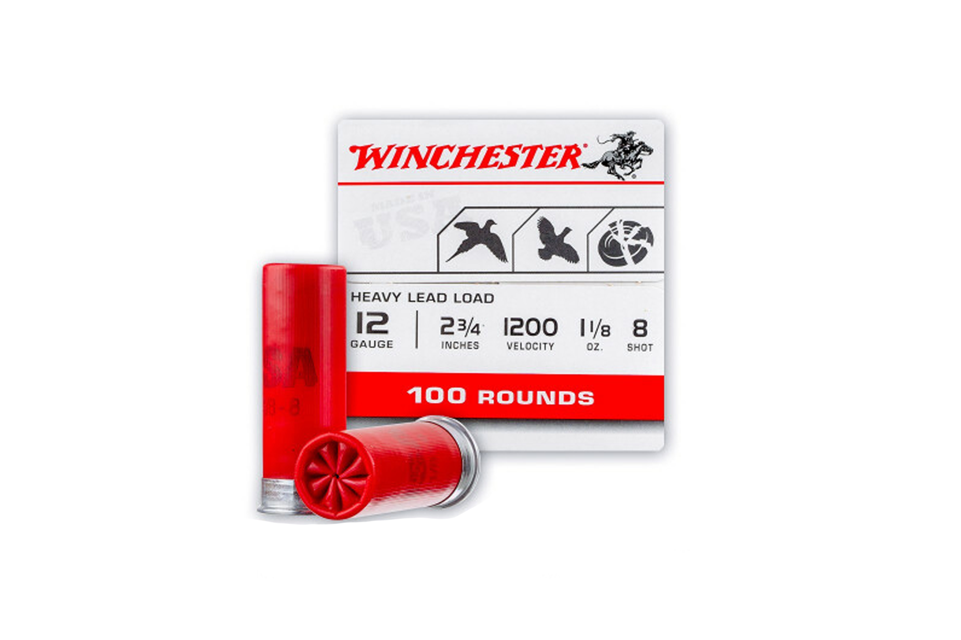 Winchester XU128 Super-X Game Load Ammunition 12 Gauge 2-3/4" 1 oz #8 Shot Shotgun Ammo - 200 Rounds
