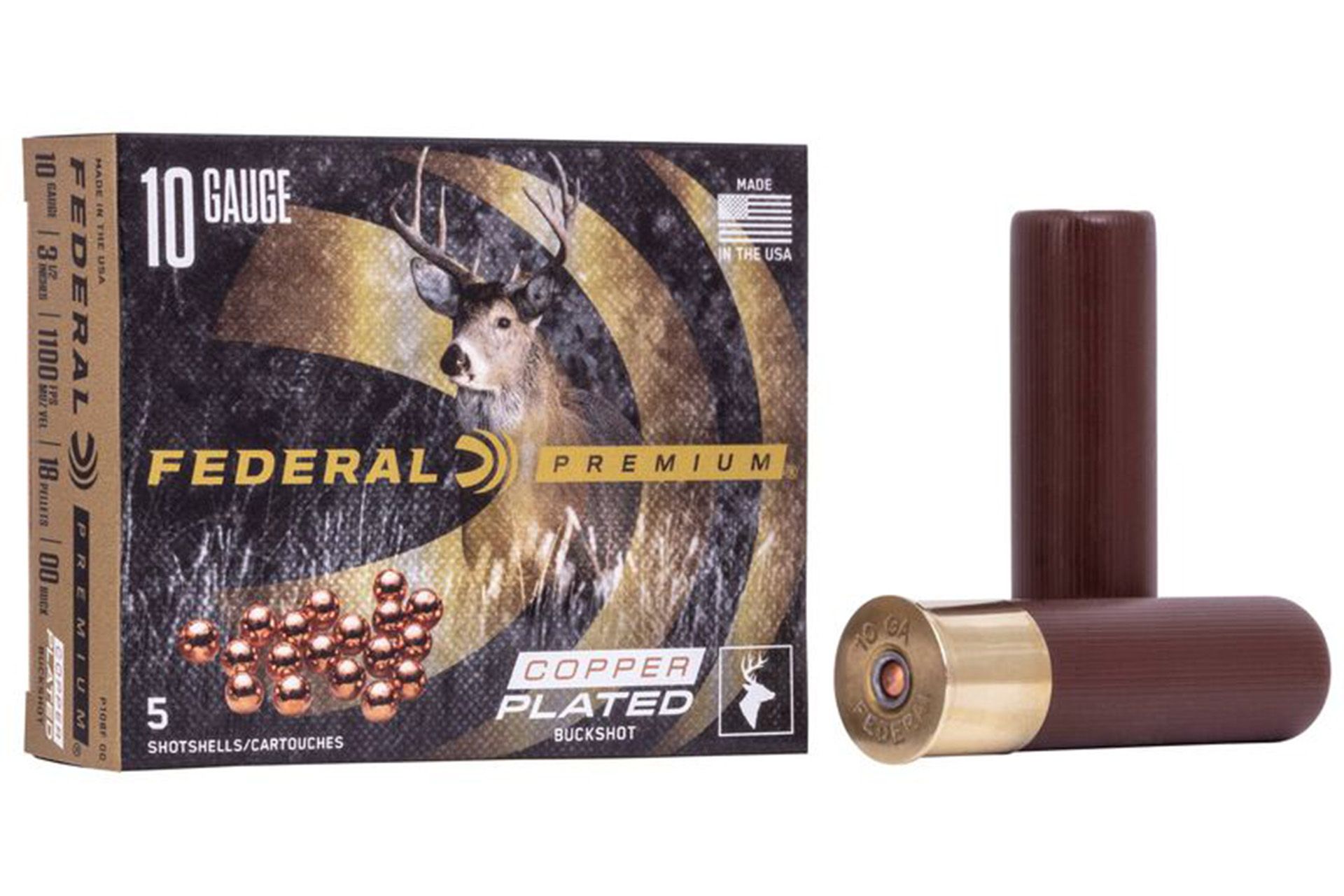Federal P108F00 Premium Buckshot 10Gauge 3.50" 18Pellets 2 1/4oz 00BuckShot