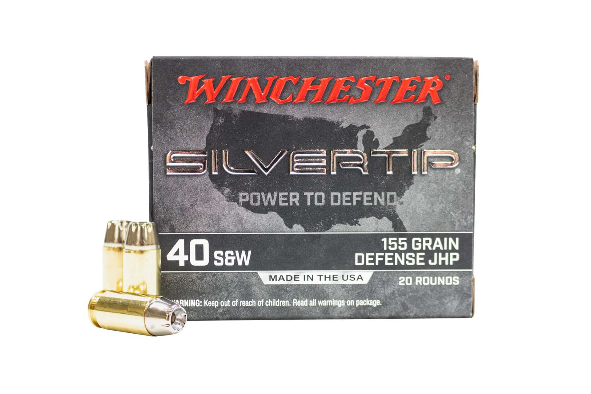 Winchester Ammunition Silvertip 40 S&W 155 Grain Hollow Point Handgun Ammo - 200 round case