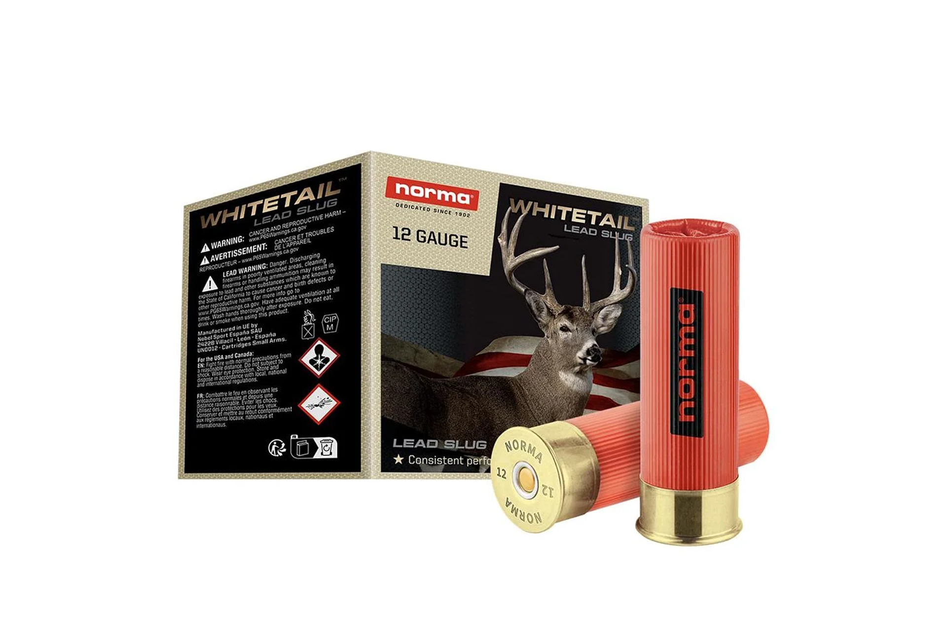 Norma Whitetail Lead Slug 12 Gauge 1oz 2.75" Shotgun Ammo - 250 Round Case