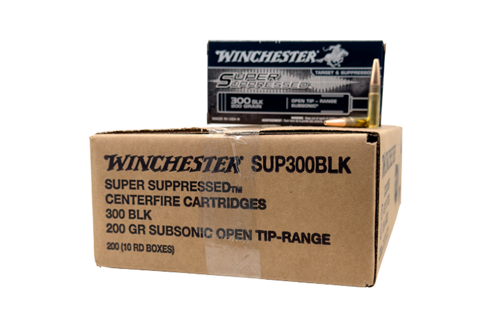 Winchester SUP300BLK Super Suppressed .300 AAC Blackout 200 Grain OTM Rifle Ammo - 200 Round Case