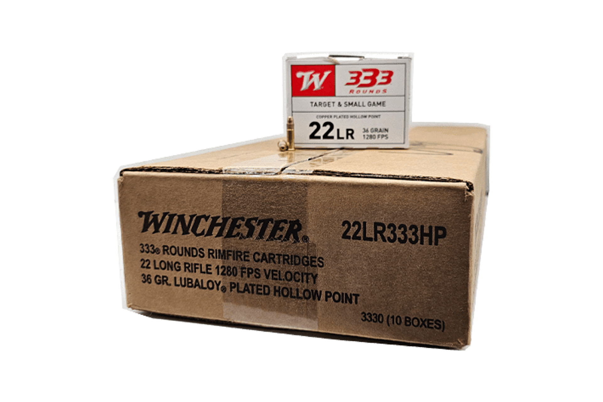 Winchester 22LR Ammo 36 Grain Hollow Point Copper Plated Rimfire Ammo - 3330 round case