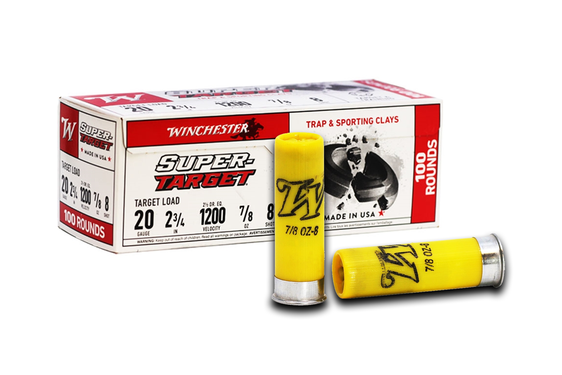 Winchester Ammo TRGT208VP Super-Target Light Target 20 Gauge 2.75" 1 1/8 oz 8 Shot Shotgun Ammo - 200 round case