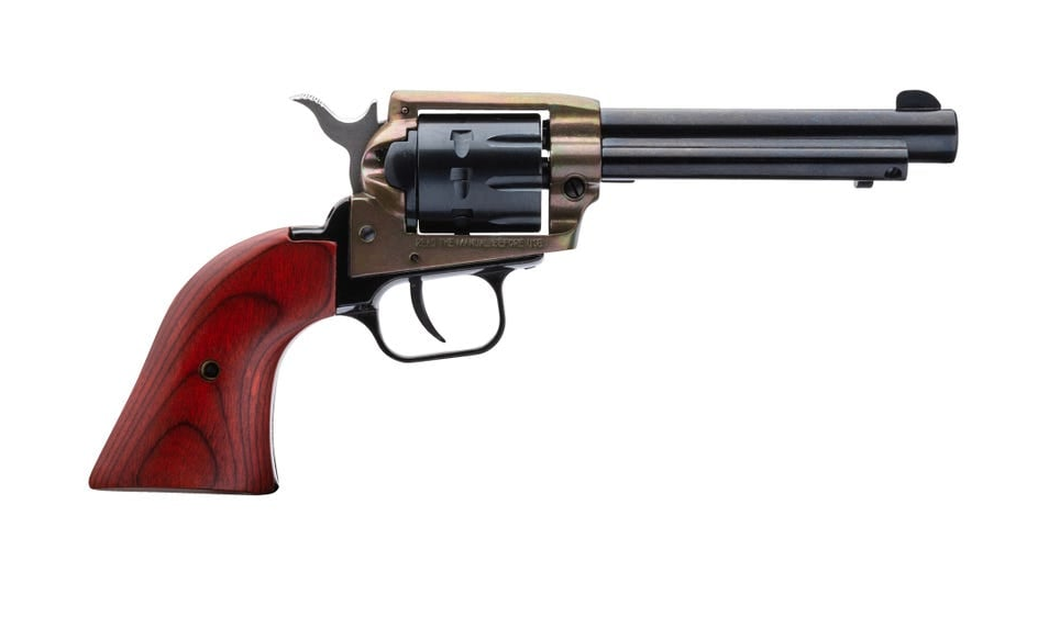 Heritage Mfg RR22999CH4 Rough Rider 22 LR 9 Shot 4.75" Black Barrel, Black Cylinder, Simulated Case Hardened Zamak, Frame Cocobolo Grips