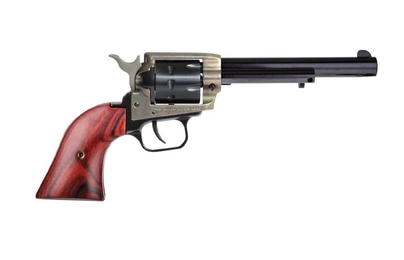 Heritage, Rough Rider, Single Action, Revolver, 22LR, 6.5" Barrel, Alloy, Case Hardened Finish, Black, Cocobolo Grips, Fixed Sights, 9 Rounds