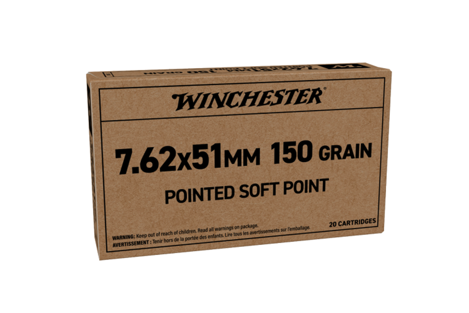 Winchester 7.62x51mm 150gr Soft Point Rifle Ammo - 200 round case