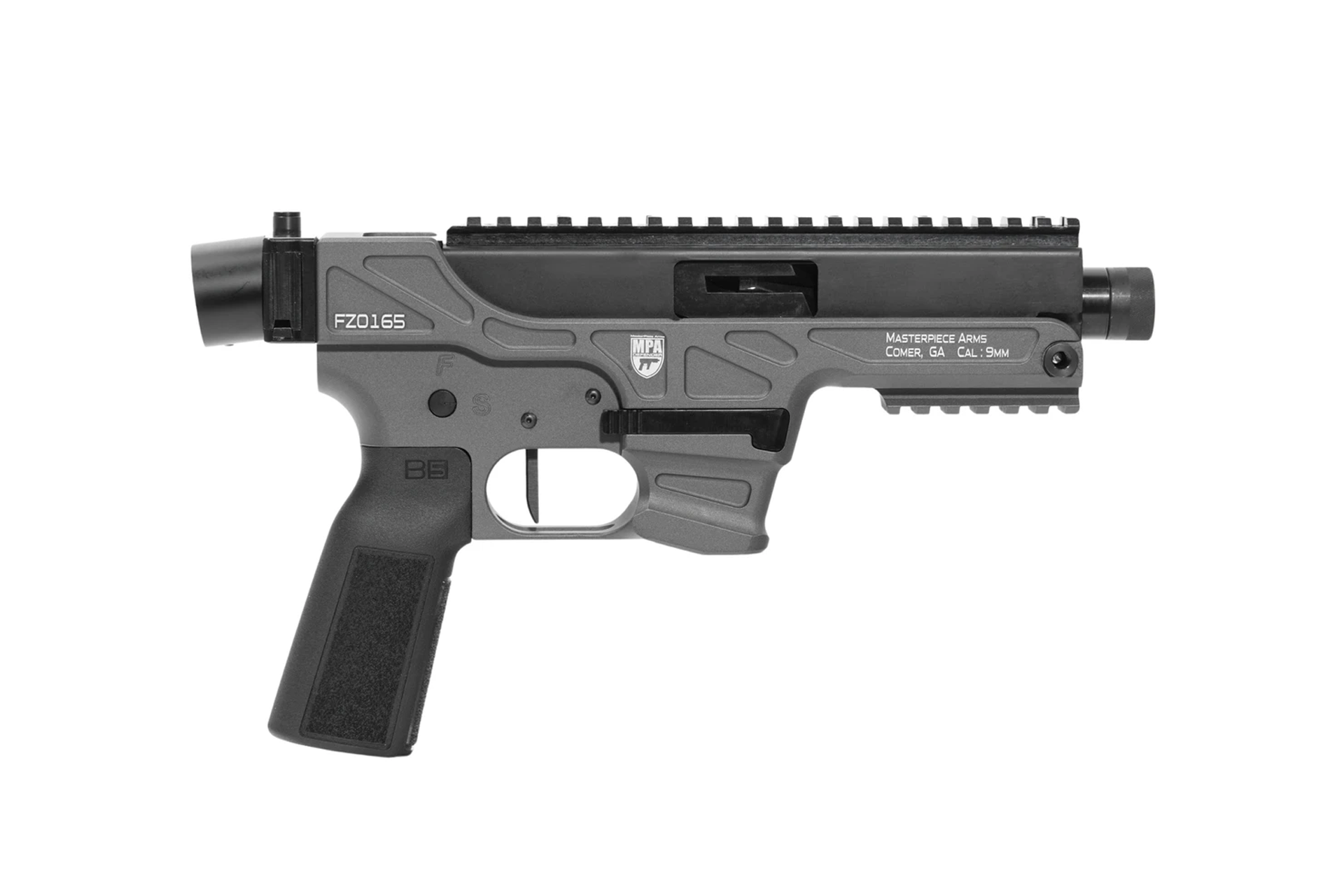 Masterpiece Arms Defender MPA30K 9mm Folding-Hinge Pistol - Black & Tungsten